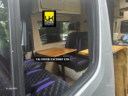 Van Seat Covers For Mercedes Sprinter Made with Dual Logo 11A33MER©MB Purple
