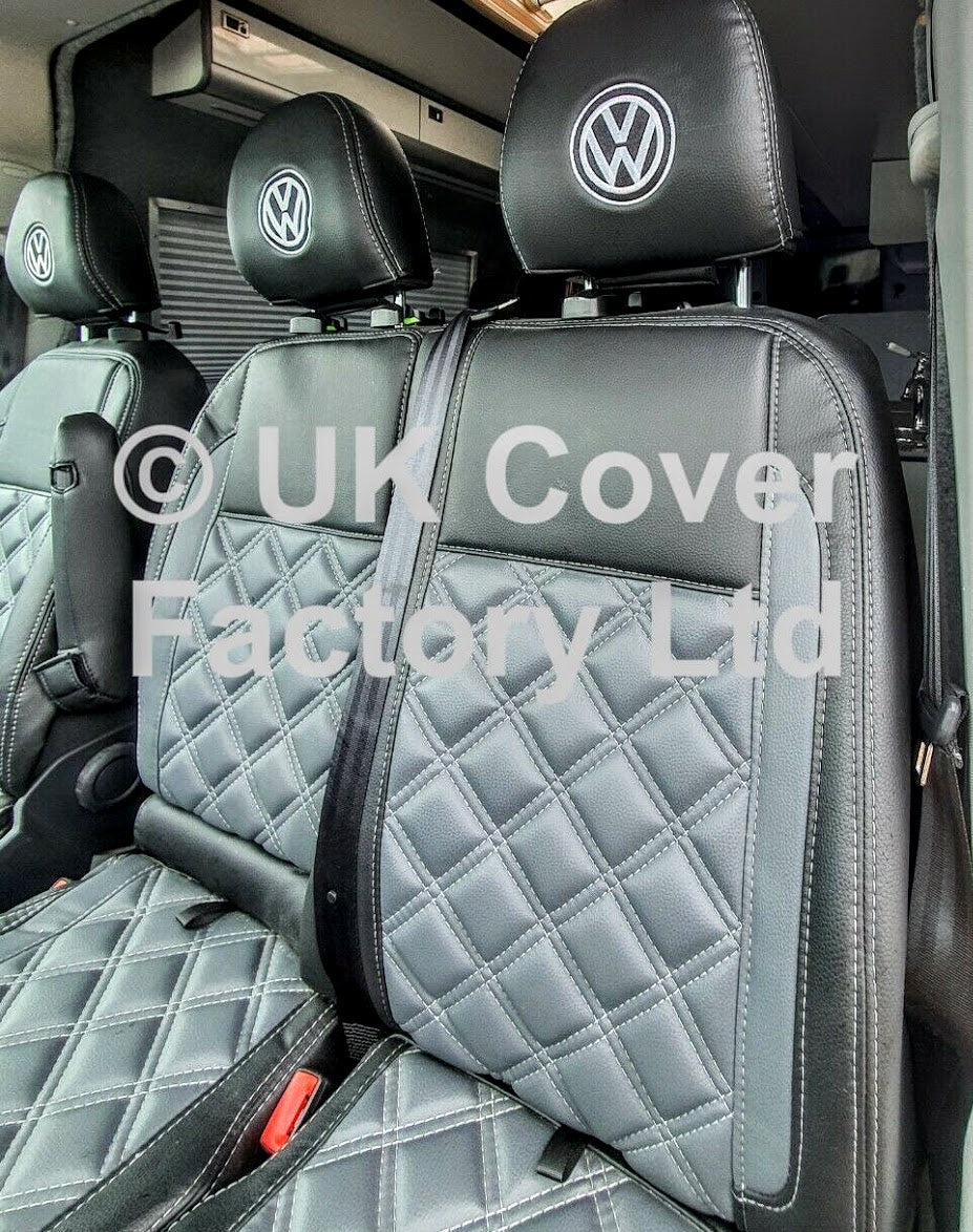 Van Seat Covers For VW Transporter Made with Logo 11A22VW Grey