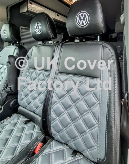 Van Seat Covers For VW Transporter Made with Logo 11A22VW Grey