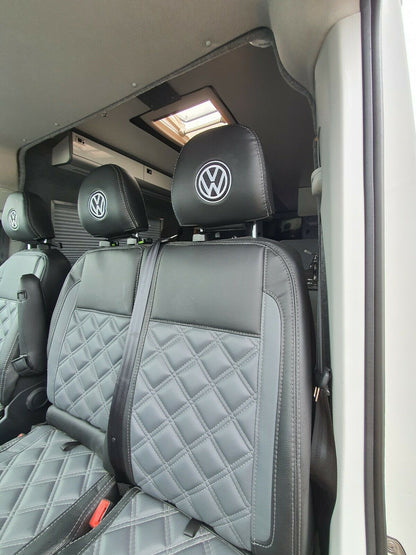 Van Seat Covers For VW Transporter Made with Logo 11A22VW Grey
