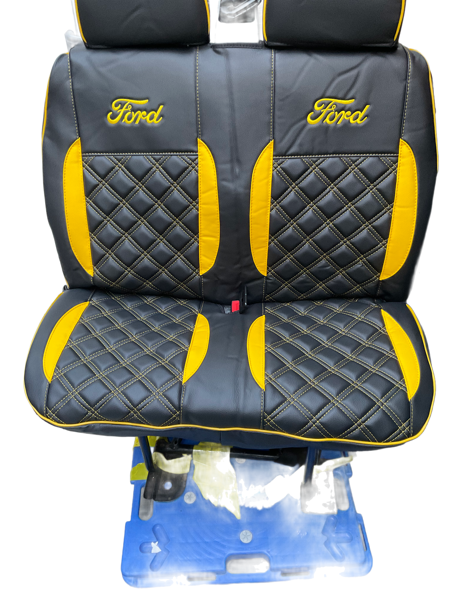Van Seat Covers For Transit MK6/MK7 Made with Ford Letters & Piping 11A27FDRS  Yellow Side Inserts