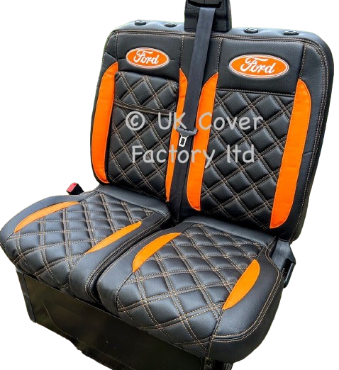 Van Seat Covers For Transit Custom/MK8 Made with Ford Oval 1A29FD© ORANGE