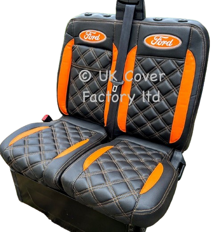 Van Seat Covers For Transit Custom/MK8 Made with Ford Oval 1A29FD© ORANGE