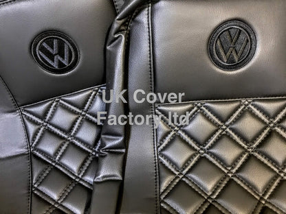 Van Seat Covers For VW Transporter Made with Logo 11A5VW Black
