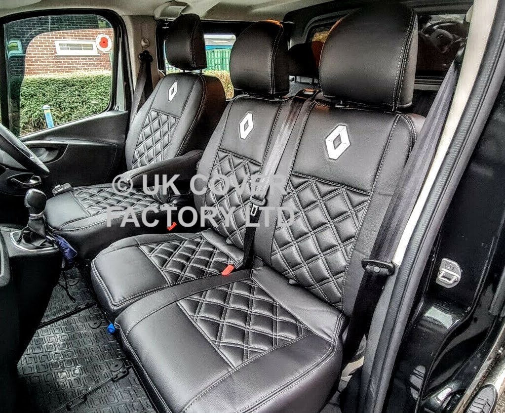 Van Seat Covers For Renault Trafic Made with Logo 11A1RN© Grey