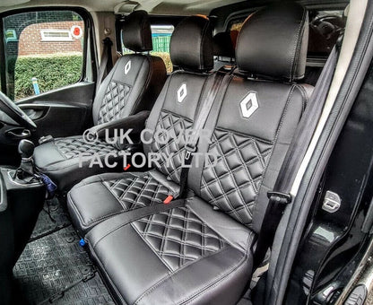 Van Seat Covers For Renault Trafic Made with Logo 11A1RN© Grey