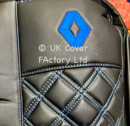 Van Seat Covers For Renault Trafic Made with Logo 11A4RN© Blue