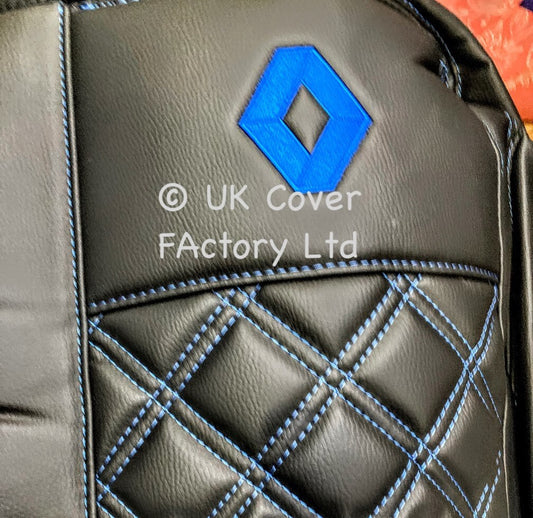 Van Seat Covers For Renault Trafic Made with Logo 11A4RN© Blue