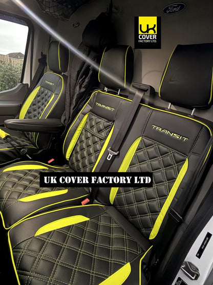 Van Seat Covers For Transit Custom/MK8 Made with Transit 11A28T Lime Green