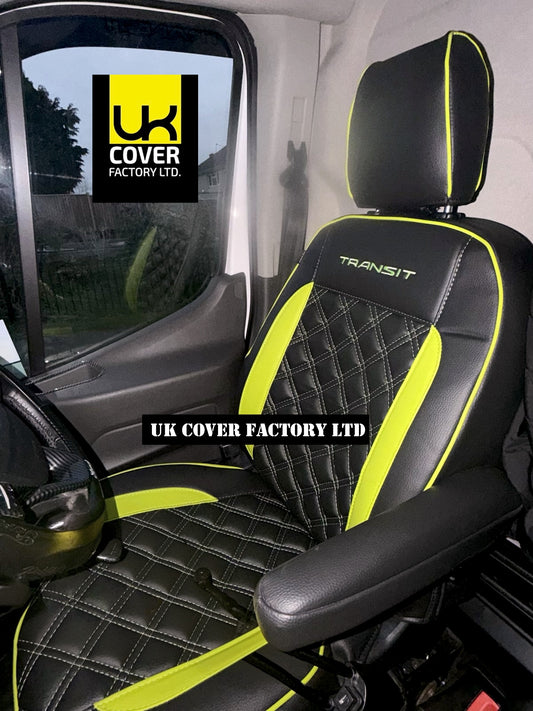 Van Seat Covers For Transit Custom/MK8 Made with Transit 11A28T Lime Green