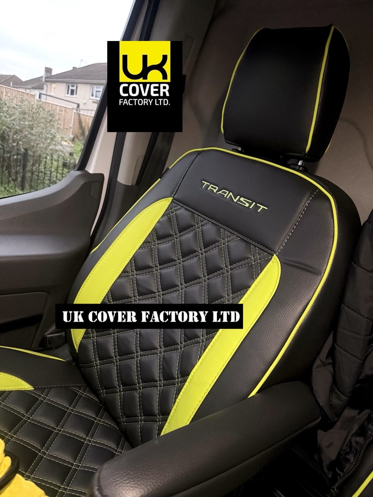 Van Seat Covers For Transit Custom/MK8 Made with Transit 11A28T Lime Green