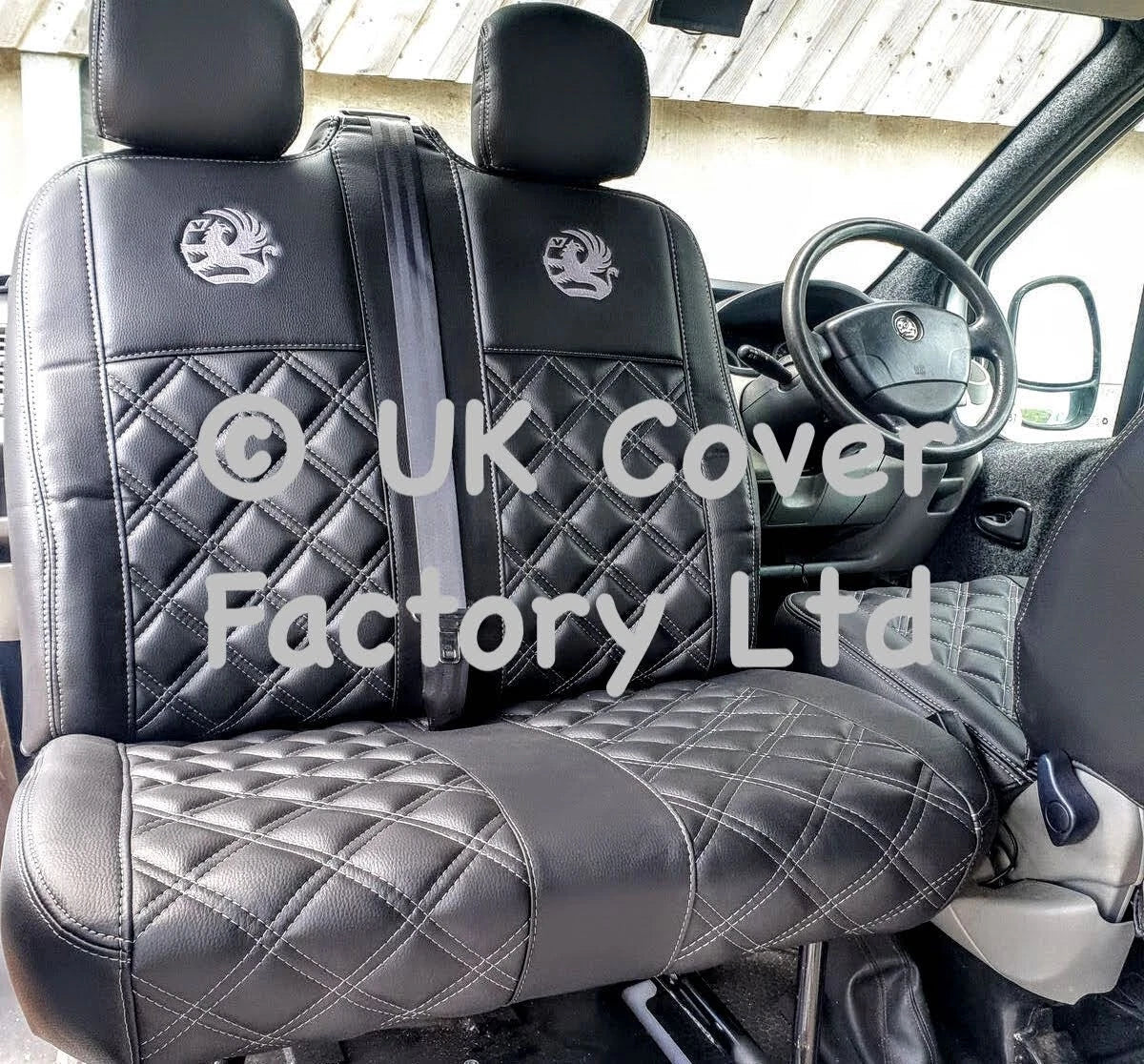 Van Seat Covers For Vauxhall Vivaro Made with Logo 11A2VX© Grey