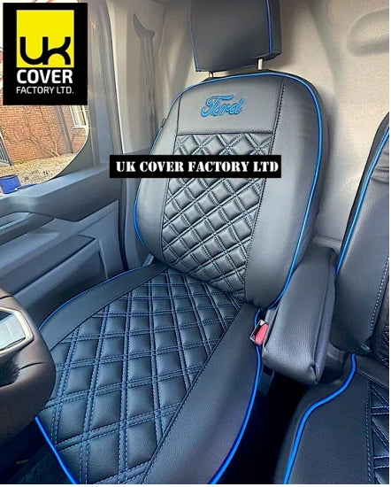 Van Seat Covers For Ford Transit Custom/MK8 Made with Ford Letters 11A4FD Blue