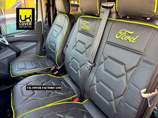 Van Seat Covers For Transit Custom/MK8 New Electron Made with Ford Letters  11A28FD Lime Green