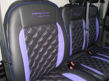 Van Seat Covers For Transit Custom/MK8 Double  Made with Transit Custom 1A33TC Purple