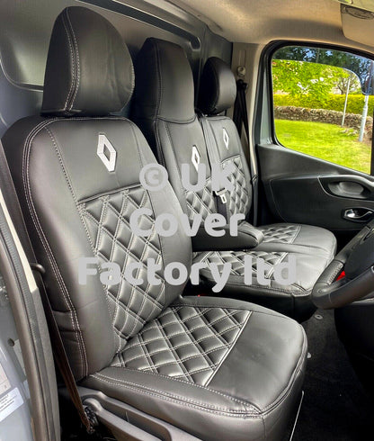 Van Seat Covers For Renault Trafic Made with Logo 11A1RN© Grey