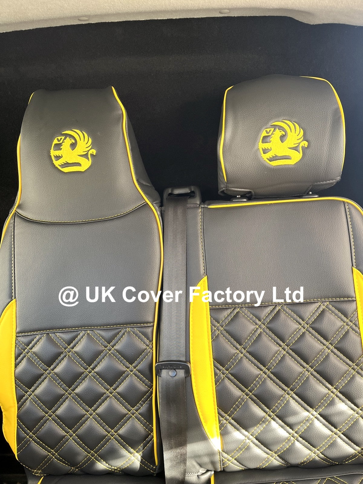 Van Seat Covers For Vauxhall Vivaro Made with Logo 11A27VX© Yellow