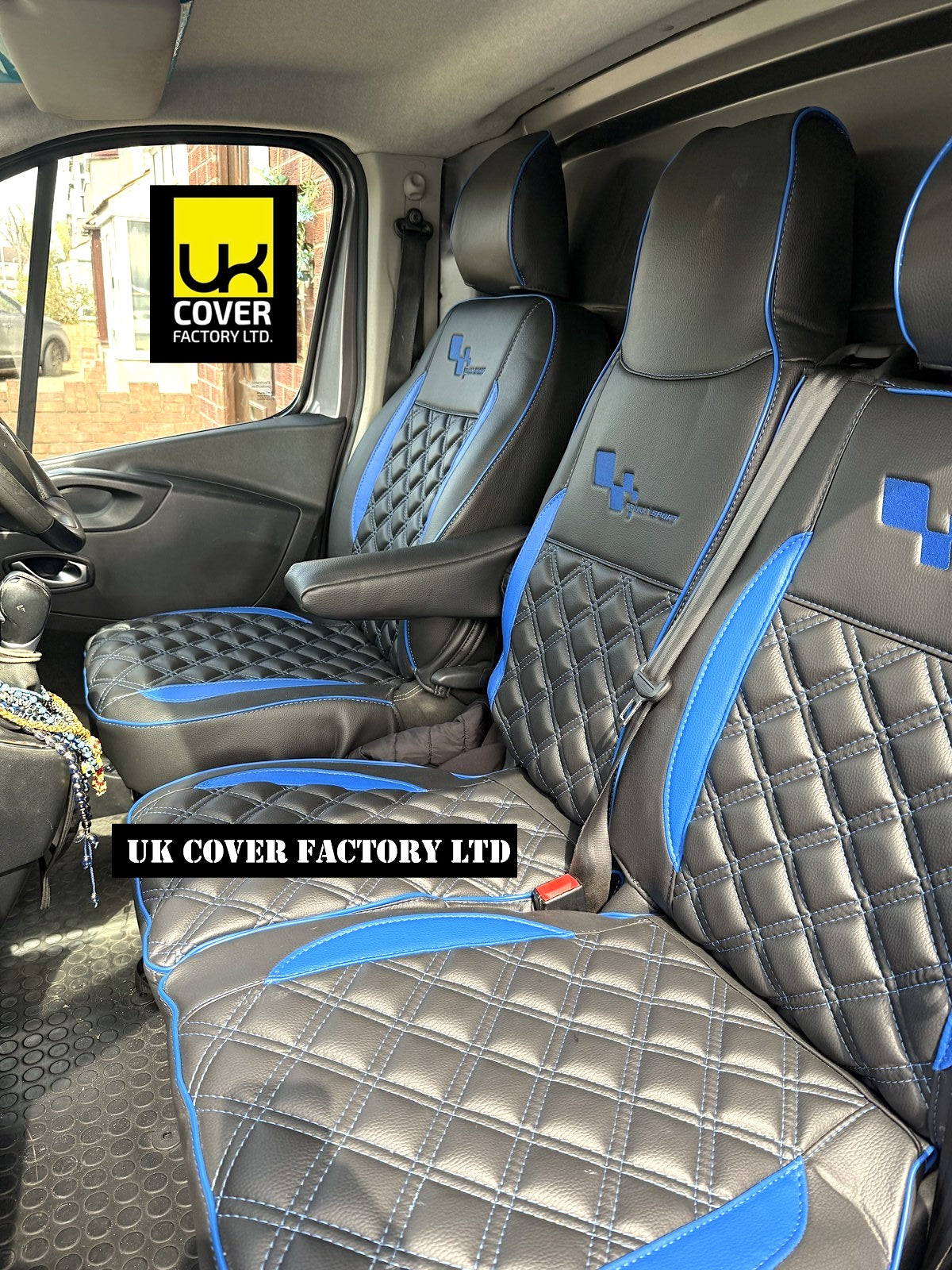 Van Seat Covers For Renault Trafic Made with Logo 11A24RS Blue