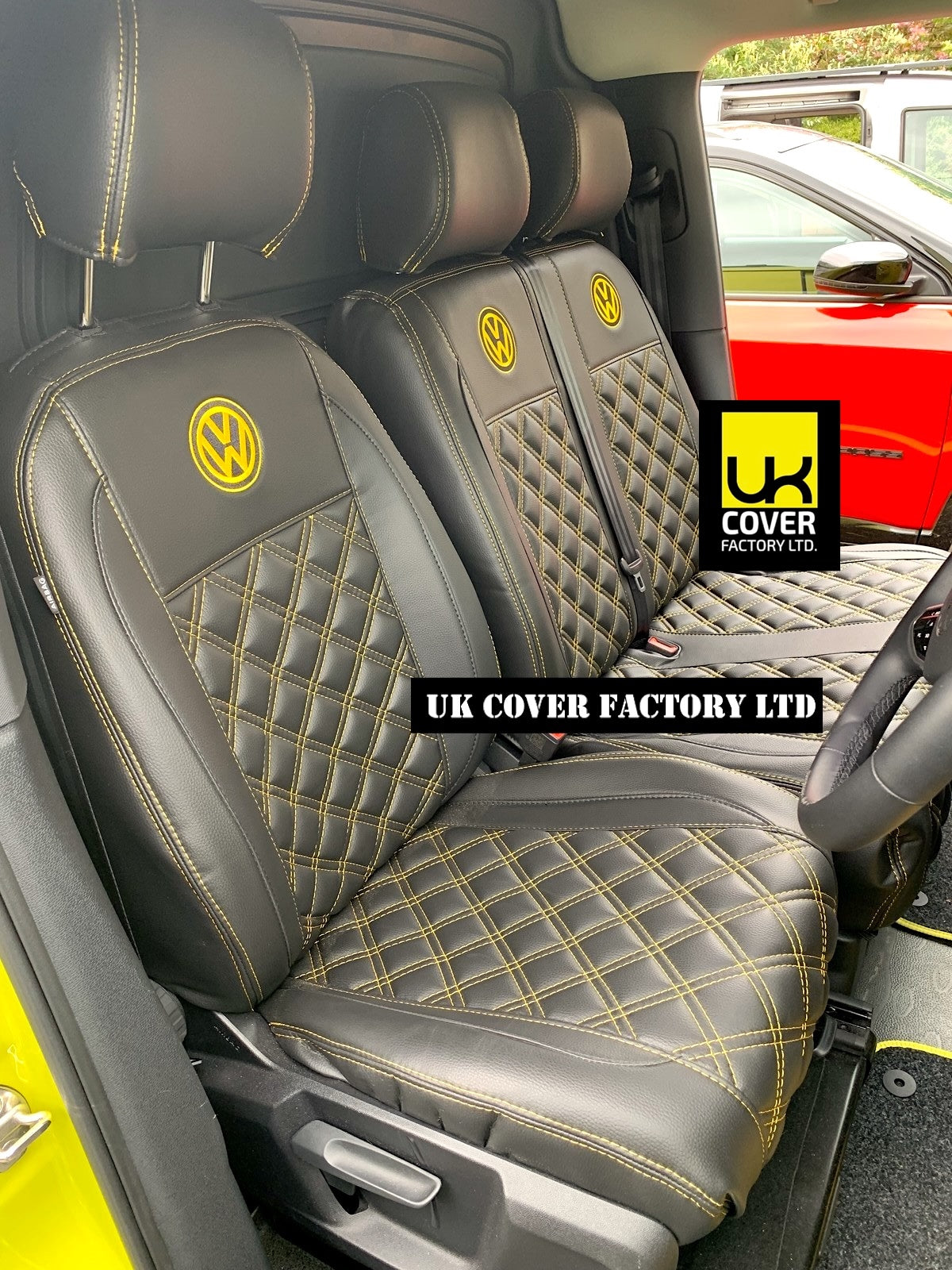 Van Seat Covers For VW ID Buzz Made with Logo 11A17VW Yellow