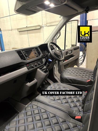 Van Seat Covers For VW Crafter Made with Logo 11A4VW Blue