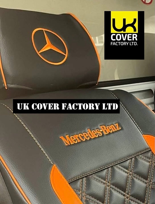 Van Seat Covers For Mercedes Sprinter Made with Dual Logo 11A29MER©MB Orange