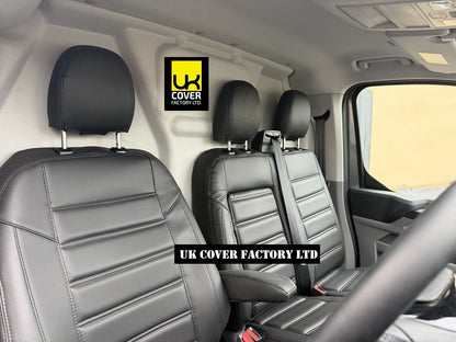 Van Seat Covers For Transit Custom 2024+ Made with FORD 11A120FD Black Binary