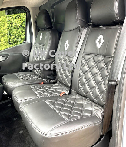 Van Seat Covers For Renault Trafic Made with Logo 11A1RN© Grey