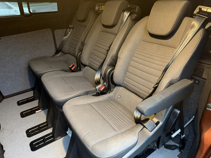 Van Seat Covers For Transit Custom/Tourneo Double Cab Made with Ford Letters & Piping 11A29 Blue Electron