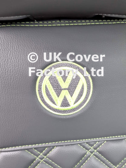 Van Seat Covers For VW Transporter Made with Logo 11A8VW Lime Green