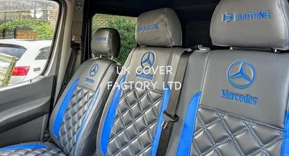 Van Seat Covers For Mercedes Sprinter Made with Logo 11A24MER©MB Blue