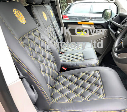 Van Seat Covers For VW Transporter Made with Logo 11A17VW Yellow