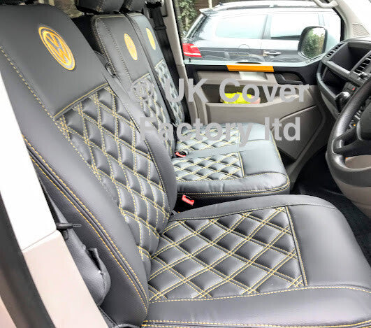 Van Seat Covers For VW Transporter Made with Logo 11A17VW Yellow