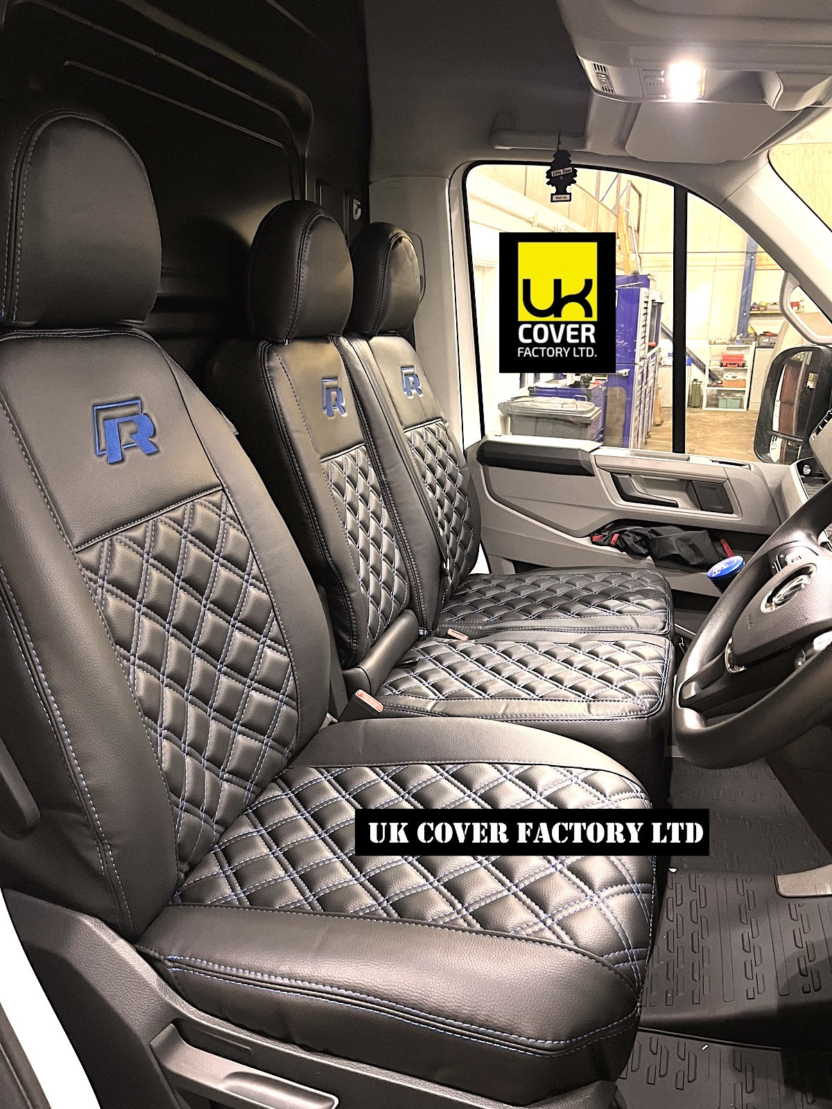 Van Seat Covers For VW Crafter Made with Logo 11A4VW Blue