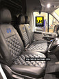 Van Seat Covers For VW Crafter Made with Logo 11A4VW Blue