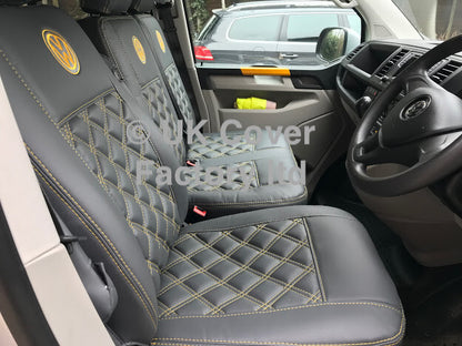 Van Seat Covers For VW Transporter Made with Logo 11A17VW Yellow