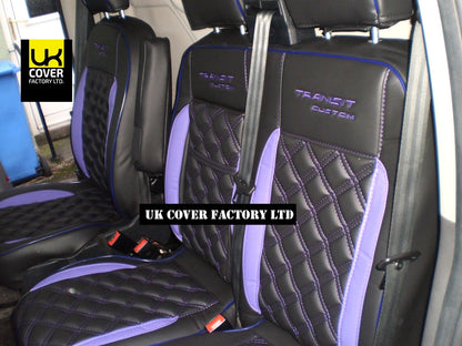 Van Seat Covers For Transit Custom/MK8 Double  Made with Transit Custom 1A33TC Purple