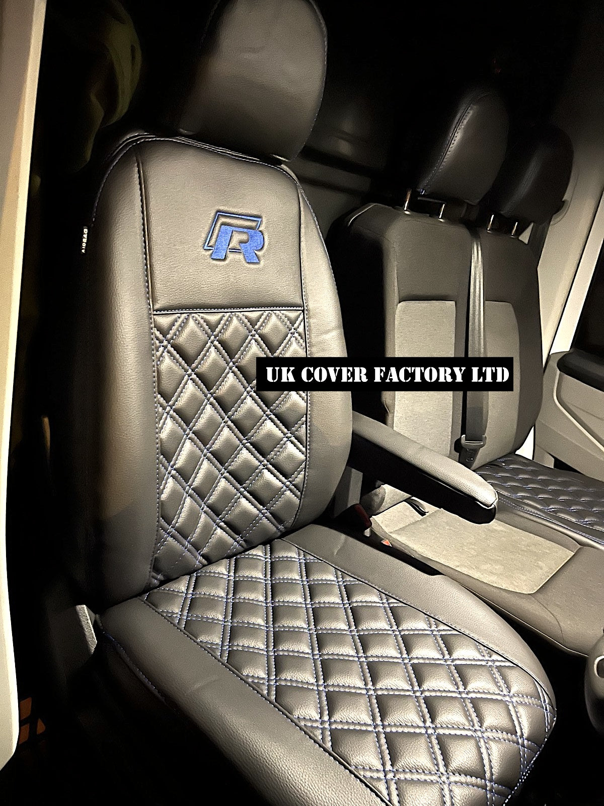 Van Seat Covers For VW Crafter Made with Logo 11A4VW Blue