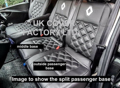 Van Seat Covers For Renault Trafic Made with Logo 11A1RN© Grey