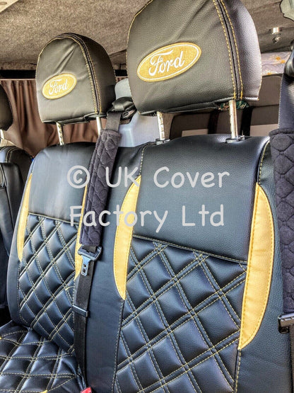 Van Seat Covers For Transit Custom/MK8 Made with FORD 11A27FD YELLOW
