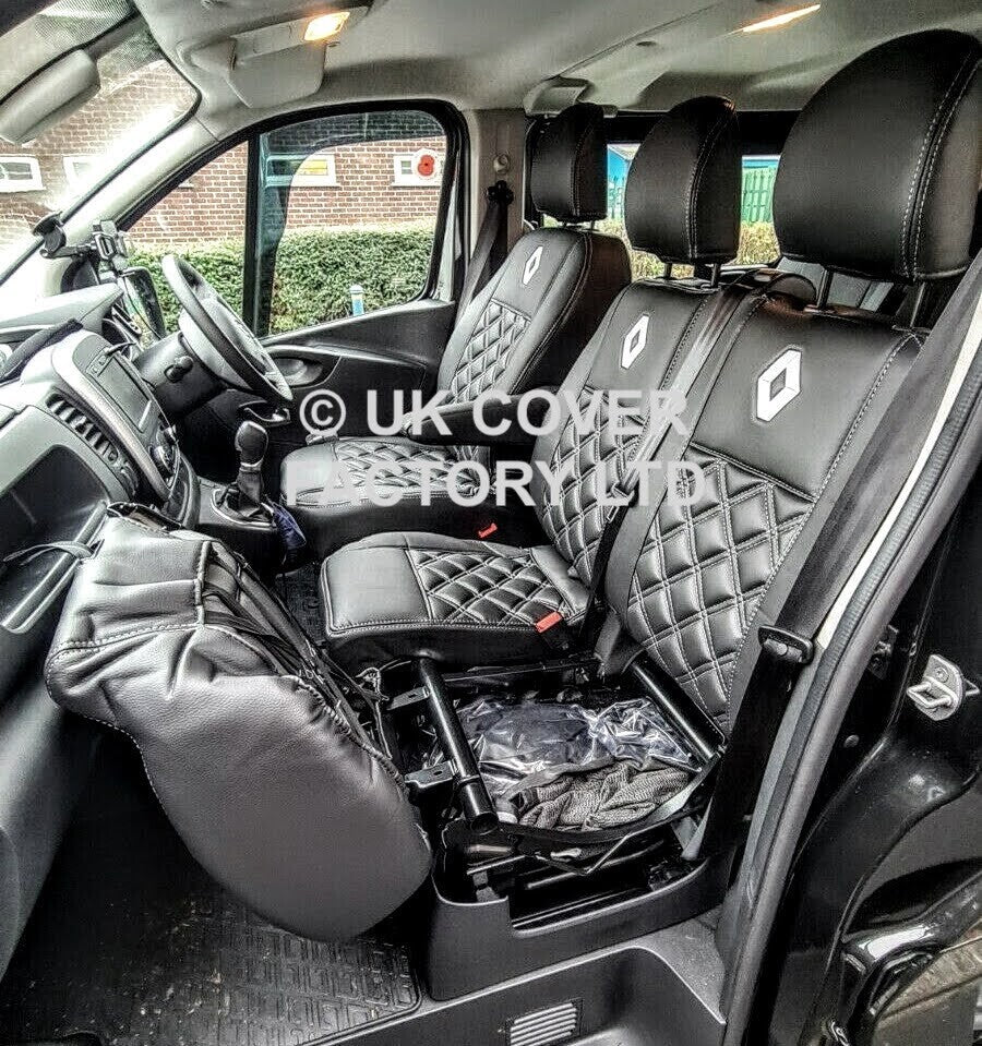 Van Seat Covers For Renault Trafic Made with Logo 11A1RN© Grey