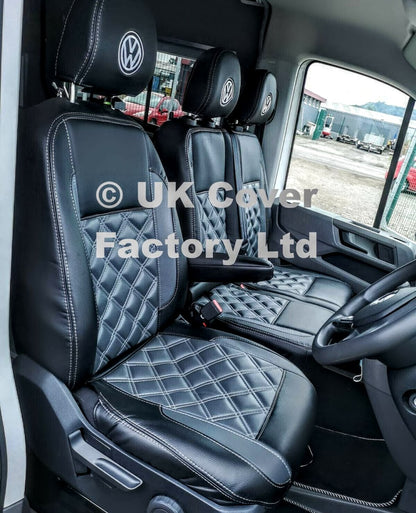 Van Seat Covers For VW Transporter Made with Logo 11A22VW Grey