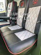 Van Seat Covers For VW TransporterT5/T6 with Logo & Piping 11A2VW Red