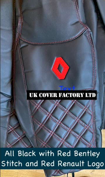 Van Seat Covers For Renault Trafic Made with Logo 11A3RN© Red