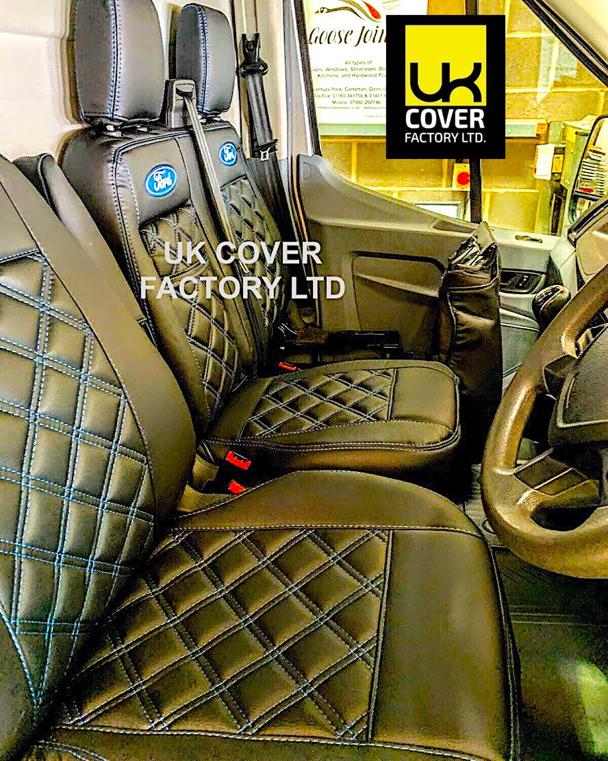 Van Seat Covers For Ford Transit MK6/MK7 Made with Logo 11A4FD© Blue