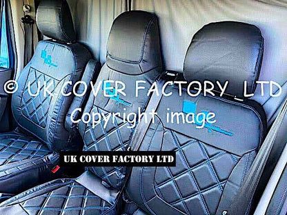 Van Seat Covers For Renault Trafic Made with Logo 11A4RS Blue