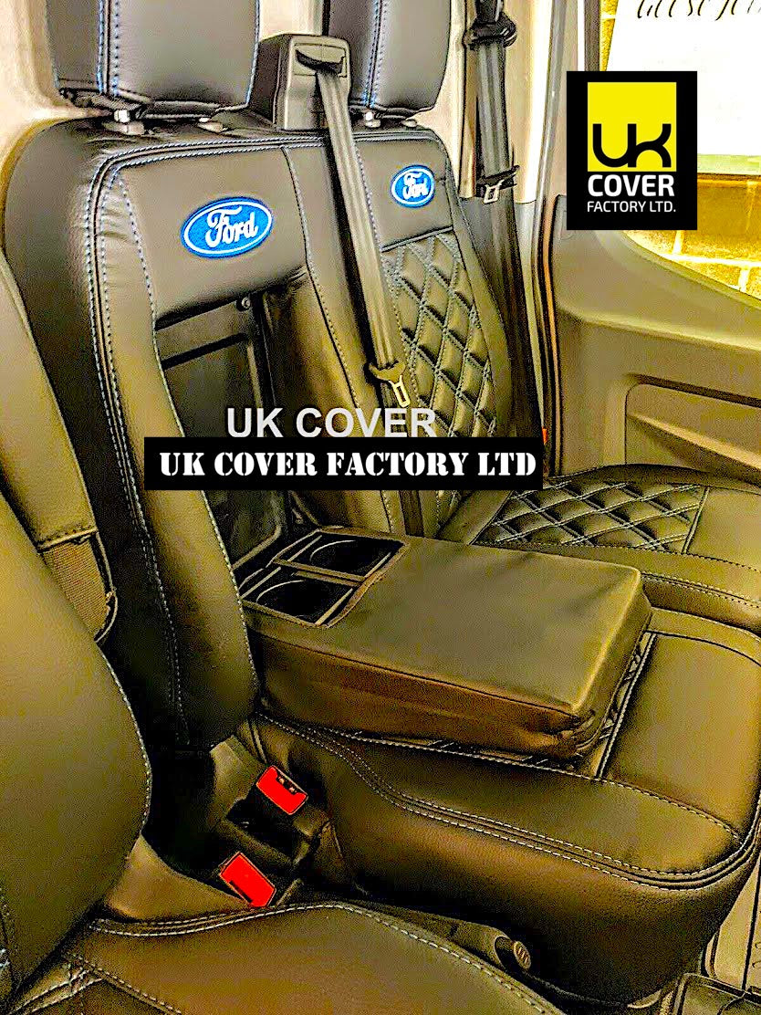 Van Seat Covers For Ford Transit MK6/MK7 Made with Logo 11A4FD© Blue