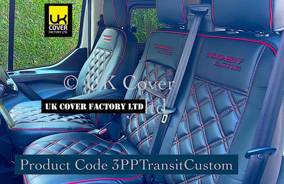 Van Seat Covers For Transit Custom/MK8 Made with TRANSIT CUSTOM 11A3TC RED