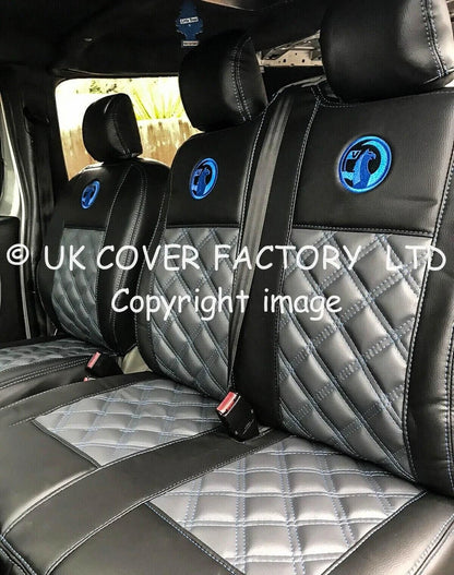 Van Seat Covers For Vauxhall Vivaro Made with Logo 11A2VX© Blue