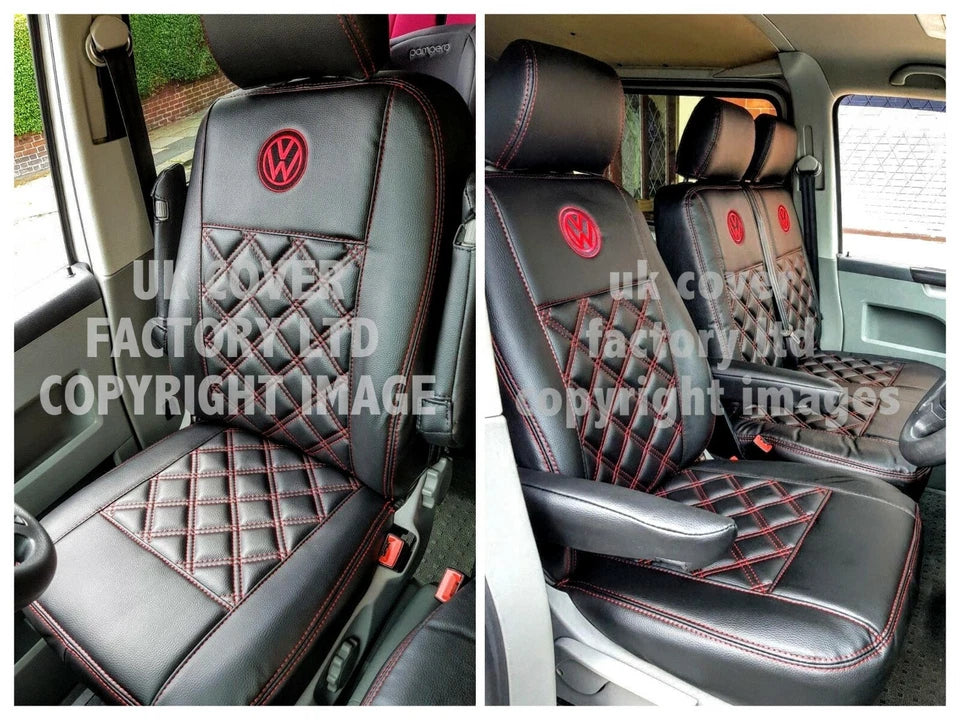 Van Seat Covers For VW ID Buzz Made with Logo 11A3VW Red