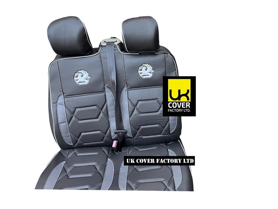 Van Seat Covers For Vauxhall Vivaro Made with Logo 11A821VX© Grey